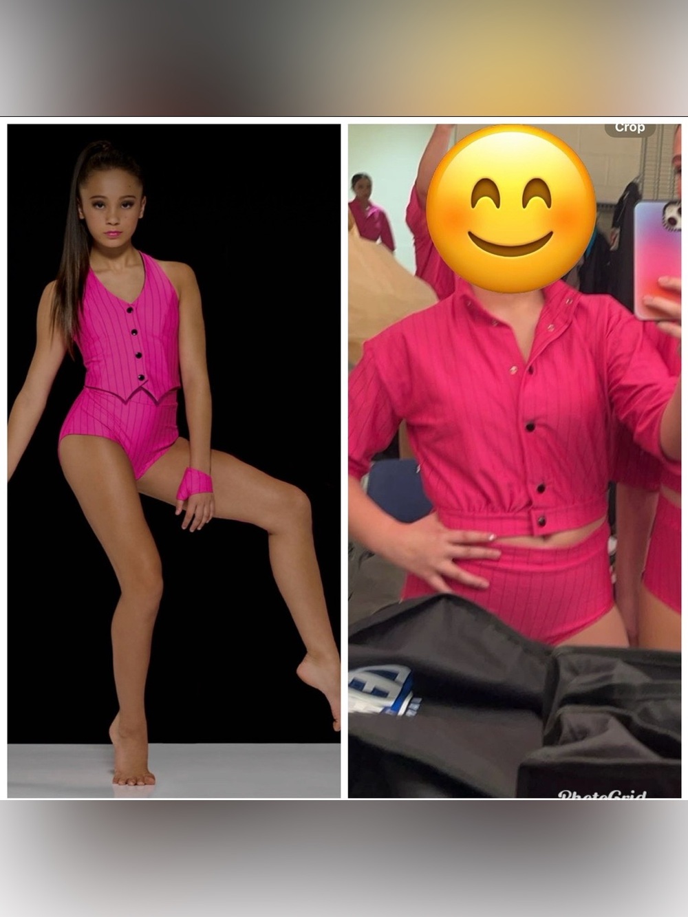 AM Kelle Hot Pink Pinstripe Dance Costume Set